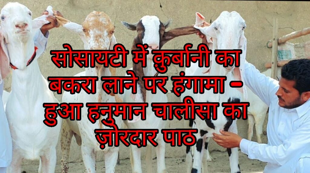 Mumbai |- सोसायटी में क़ुर्बानी का बकरा लाने पर हंगामा – हुआ हनुमान चालीसा का ज़ोरदार पाठ ।