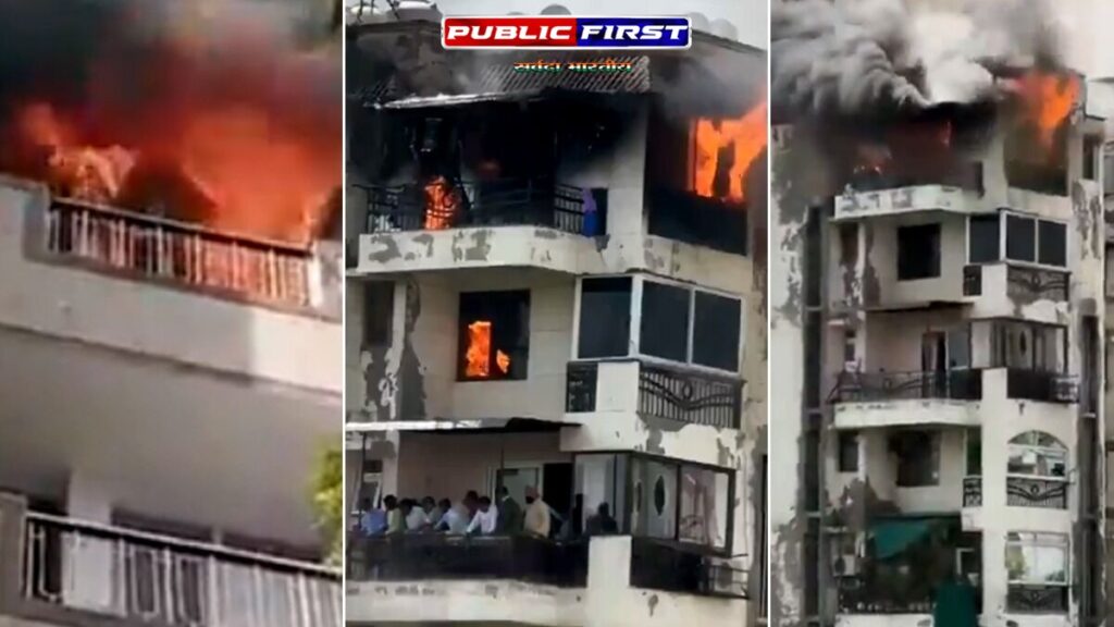 दिल्ली के अपार्टमेंट में आग: बचने के लिए सातवीं मंज़िल से कूदे पिता और दो बच्चे, तीनों की मौत