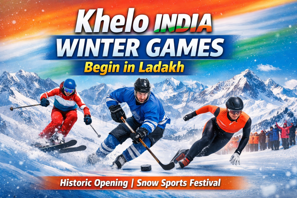 #KASHMIR | केंद्र शासित प्रदेश लद्दाख में खेलो इंडिया विंटर गेम्स की शानदार शुरुआत |