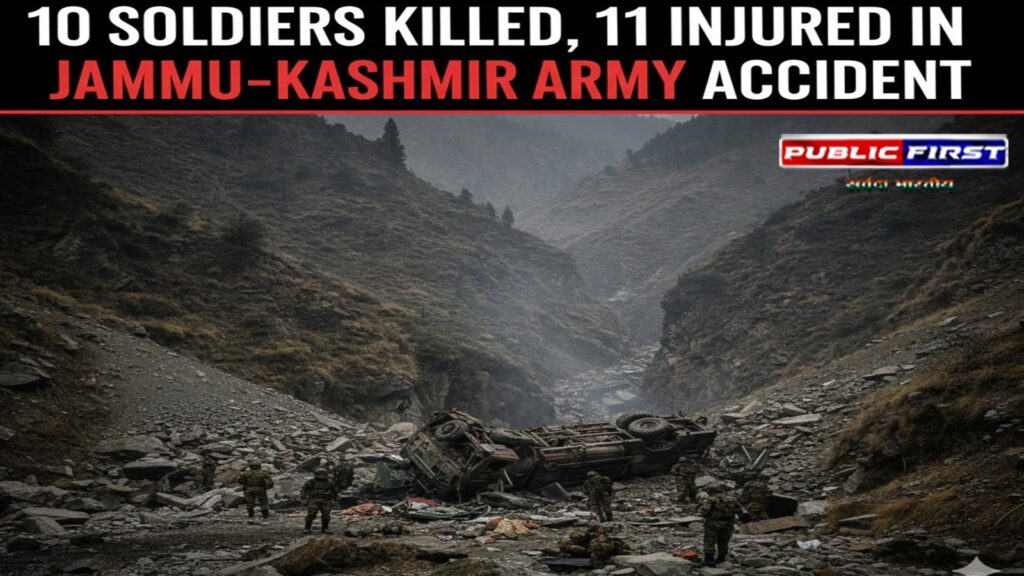 #KASHMIR FIRST | डोडा में सेना की गाड़ी खाई में गिरी, 10 जवानों की मौत, 11 गंभीर घायल |