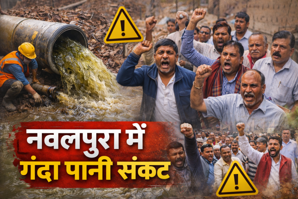 #MP FIRST | सीवरेज कार्य से शहरवासी परेशान, नवलपुरा में पेयजल लाइन फूटी, गंदा पानी सप्लाई में मिला |