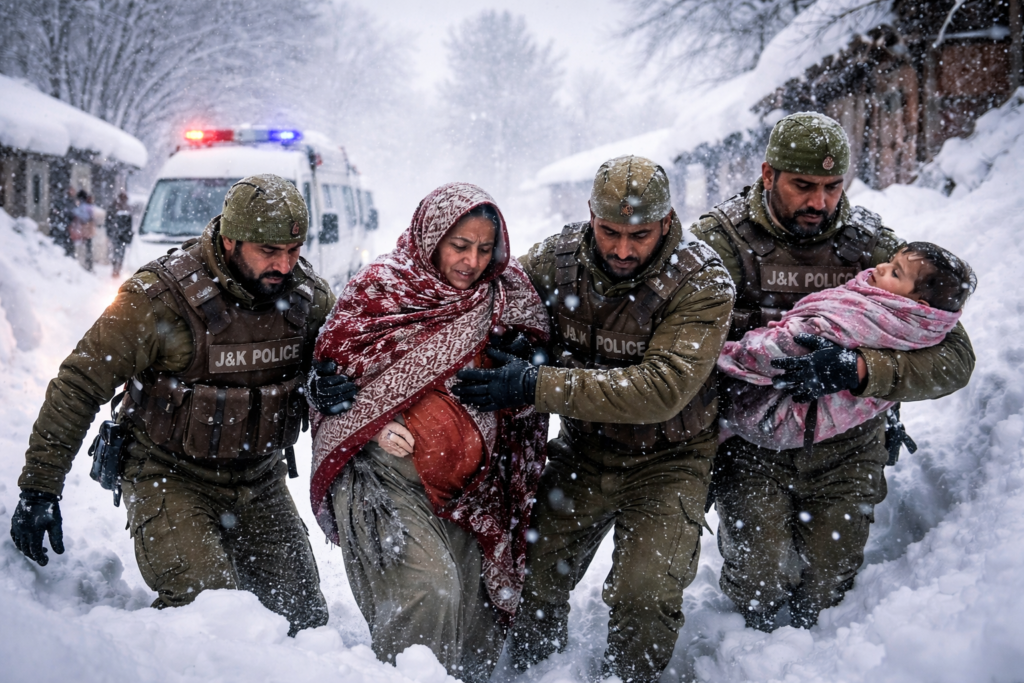 #KASHMIR FIRST | भारी बर्फबारी में बारामूला पुलिस की साहसिक और जीवनरक्षक कार्रवाई |