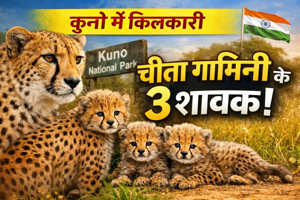 #FOREST FIRST | कूनो में खुशख़बरी: मादा चीता ‘गामिनी’ ने दिए 3 शावक, भारत में चीतों की संख्या बढ़कर 38 |