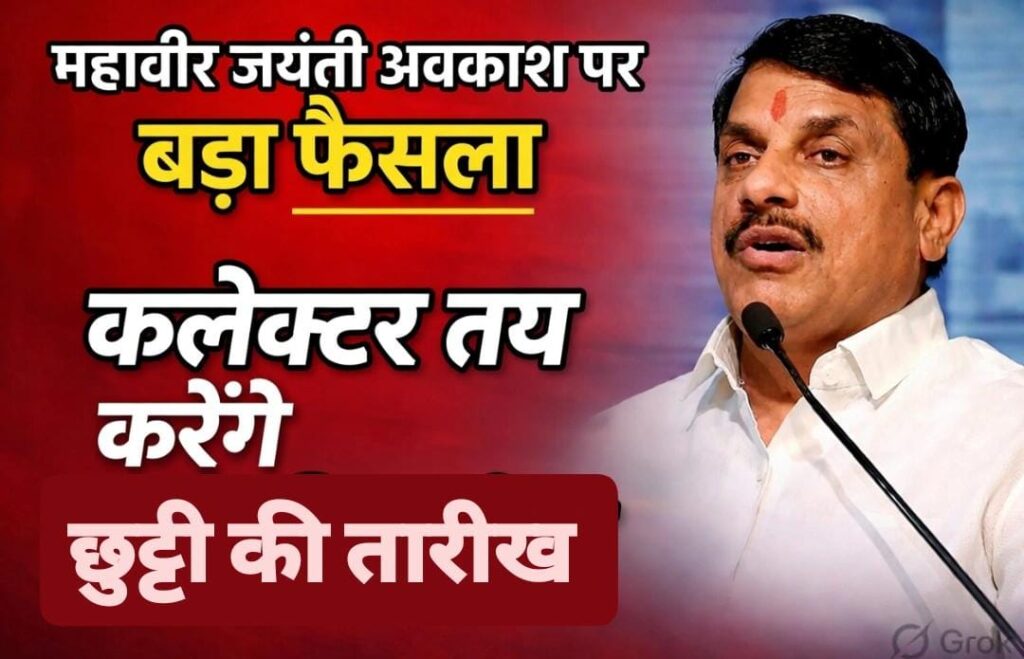 #MP FIRST | महावीर जयंती अवकाश पर बड़ा फैसला: कलेक्टर तय करेंगे छुट्टी की तारीख, 31 की जगह 30 मार्च का भी विकल्प |