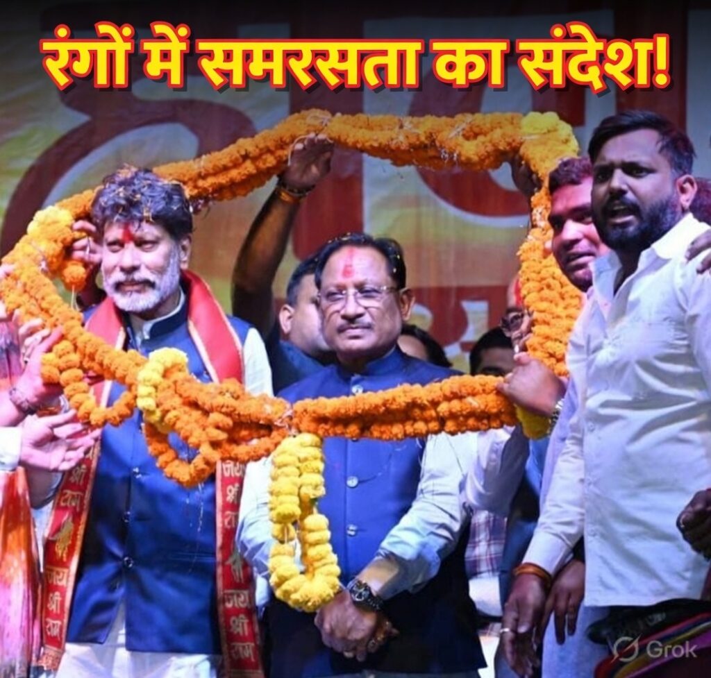 #CG FIRST | रंगों में घुला समरसता का संदेश: मुख्यमंत्री श्री विष्णु देव साय होली मिलन समारोह में हुए शामिल |