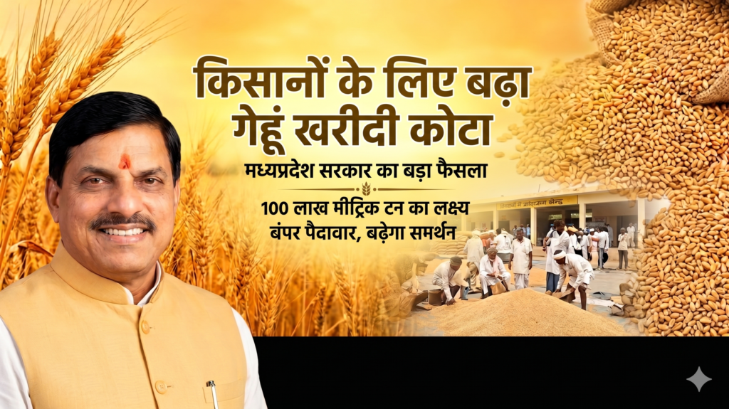 #MP FIRST | किसानों को बड़ी राहत: गेहूं खरीदी का कोटा बढ़कर 100 लाख मीट्रिक टन, सीएम डॉ. मोहन यादव ने जताया आभार |