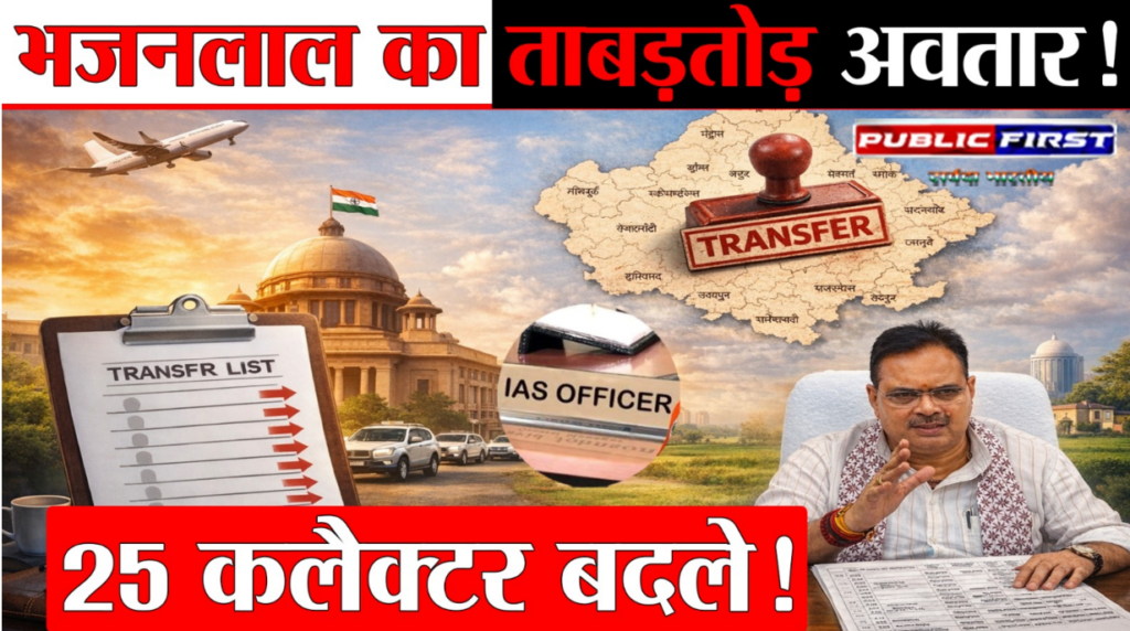 #RAJASTHAN FIRST | राजस्थान में भजनलाल सरकार की सबसे बड़ी प्रशासनिक सर्जरी, 65 IAS अधिकारियों का तबादला |