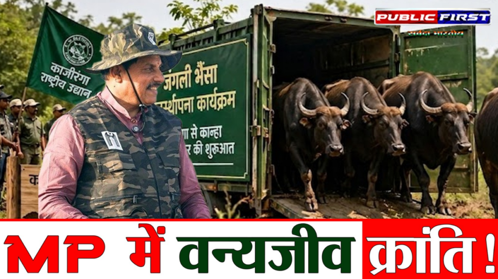 #MP FIRST | कान्हा में 100 साल बाद जंगली भैंसों की वापसी, CM डॉ. मोहन यादव ने शुरू किया ऐतिहासिक अभियान |