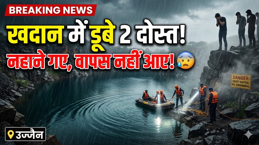 #MP FIRST | उज्जैन में दर्दनाक हादसा: खदान में डूबने से दो किशोरों की मौत, कोचिंग छोड़कर गए थे नहाने |