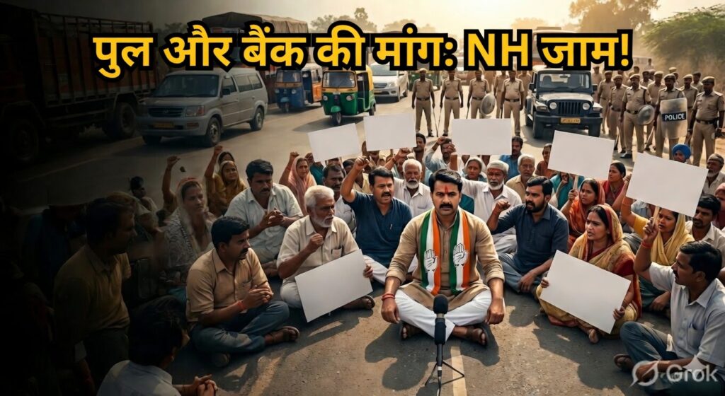 #CG FIRST | गरियाबंद में कांग्रेस का चक्का जाम: विधायक जनक ध्रुव धरने पर, नेशनल हाईवे ठप |