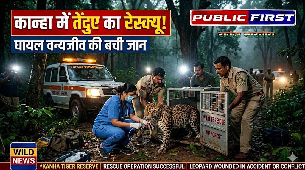 #MP FIRST | कान्हा की सतर्कता से बची घायल तेंदुए की जान, सफल रेस्क्यू के बाद इलाज जारी |